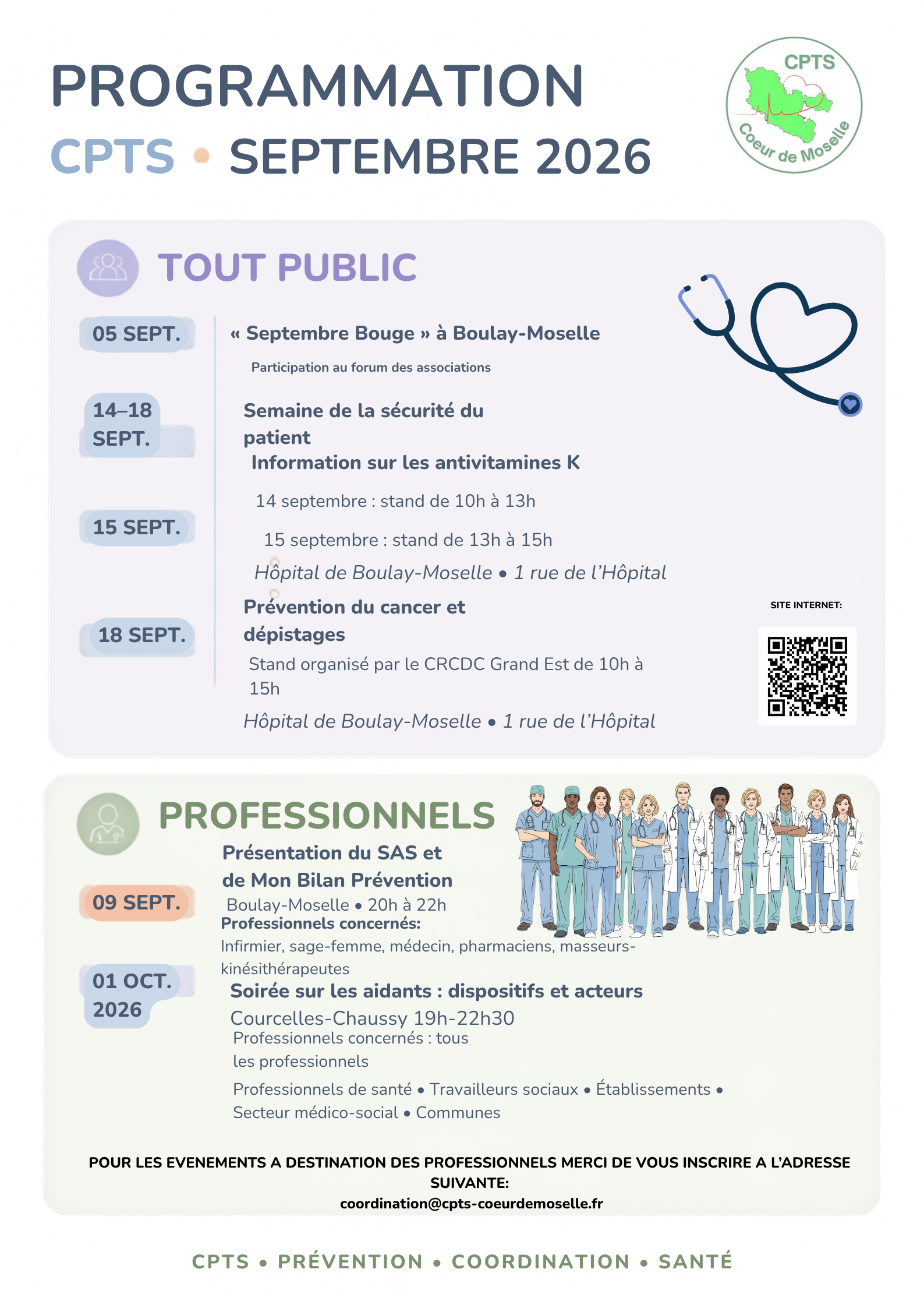 Programme de septembre CPTS Cœur de Moselle